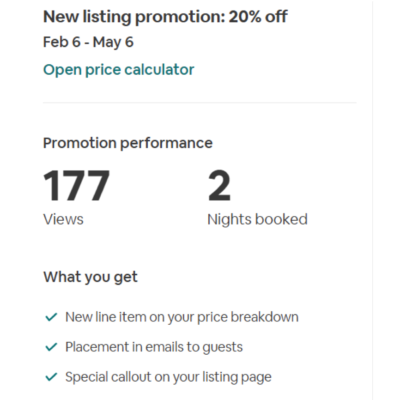 airbnb promotions for website