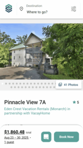 VacayHome's Mobile Booking Engine