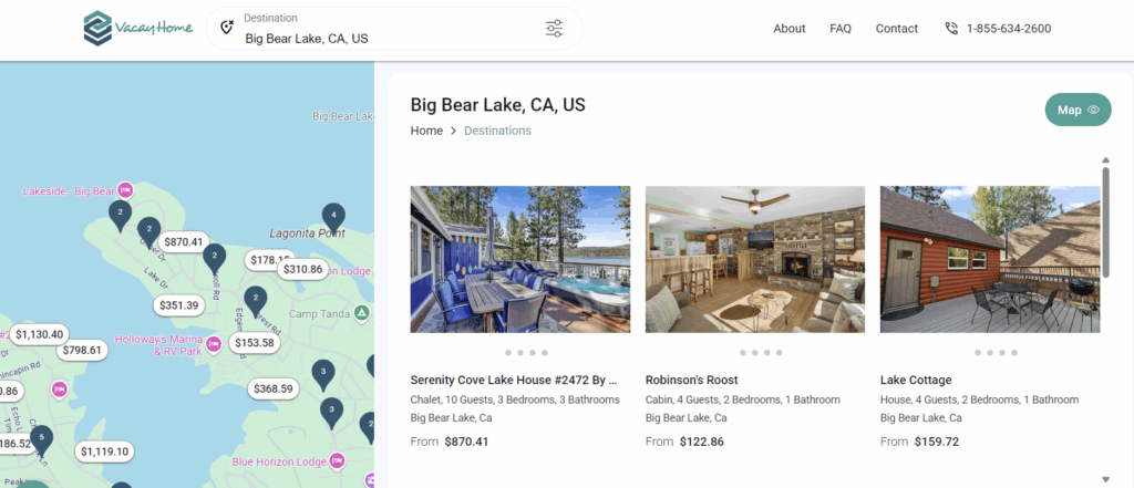 Map Vacation Rental Search
