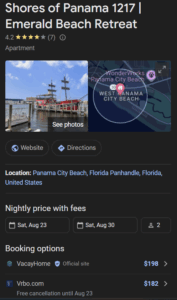 Organic Vacation Rental Traffic from Google
