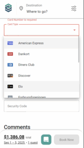 VacayHome Mobile Checkout